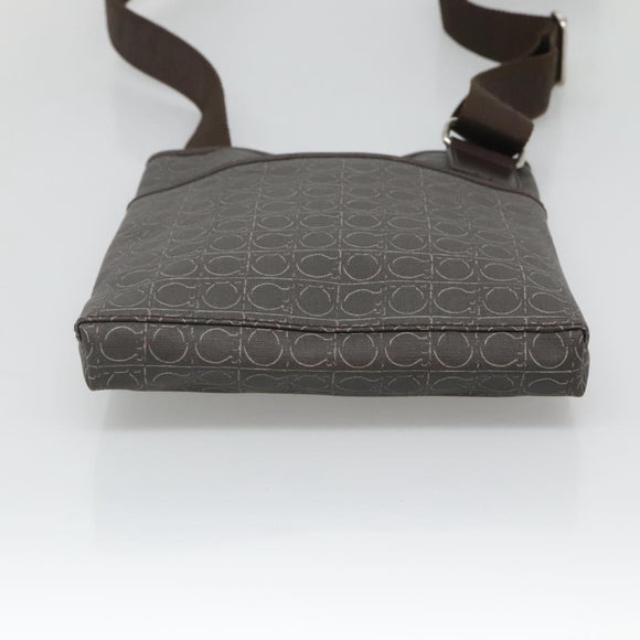 Salvatore Ferragamo Shoulder Bag PVC Leather Brown Auth bs25462