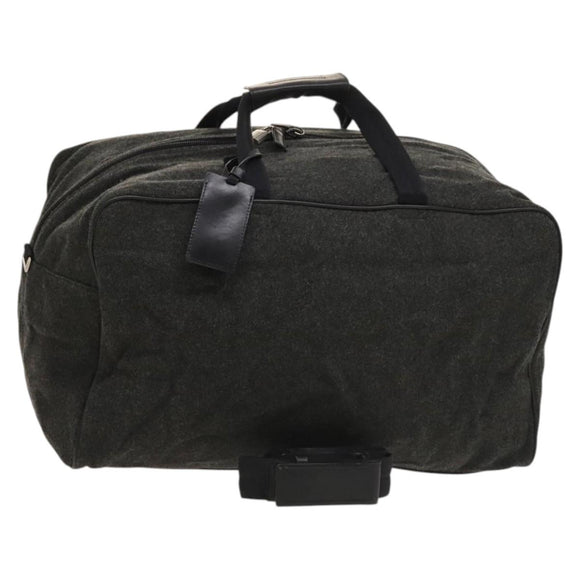 PRADA Boston Bag Wool 2way Gray Auth bs25464
