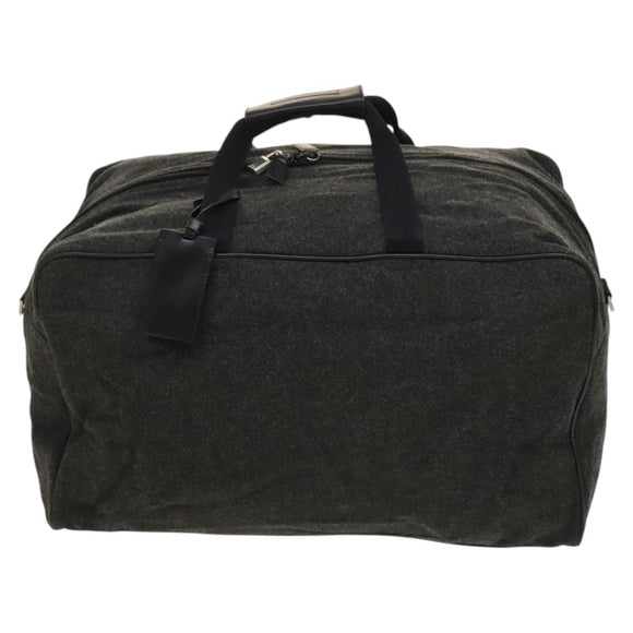 PRADA Boston Bag Wool 2way Gray Auth bs25464