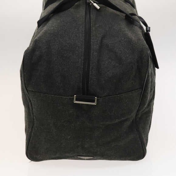 PRADA Boston Bag Wool 2way Gray Auth bs25464