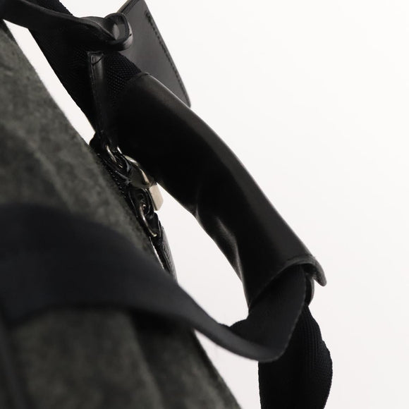 PRADA Boston Bag Wool 2way Gray Auth bs25464