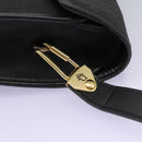 Christian Dior Honeycomb Canvas Shoulder Bag Black Gold Auth bs25477-18