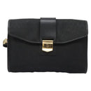 Christian Dior Honeycomb Canvas Shoulder Bag Black Gold Auth bs25477-13