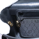 Christian Dior Honeycomb Canvas Shoulder Bag Black Gold Auth bs25477-23