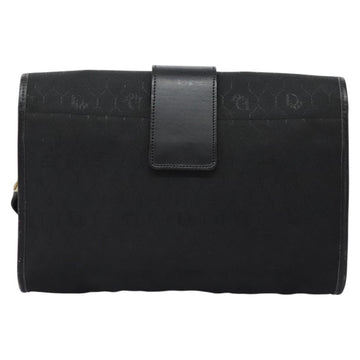 Christian Dior Honeycomb Canvas Shoulder Bag Black Gold Auth bs25477 - 0