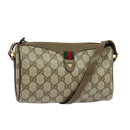 GUCCI GG Supreme Web Sherry Line Bag PVC Beige Gold 89 02 018 Auth bs25483-1