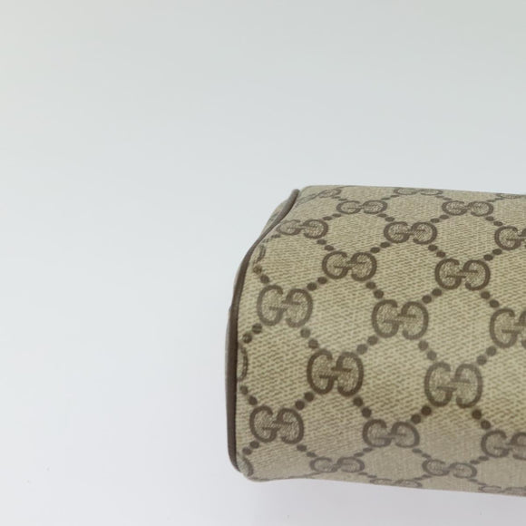 GUCCI GG Supreme Web Sherry Line Bag PVC Beige Gold 89 02 018 Auth bs25483