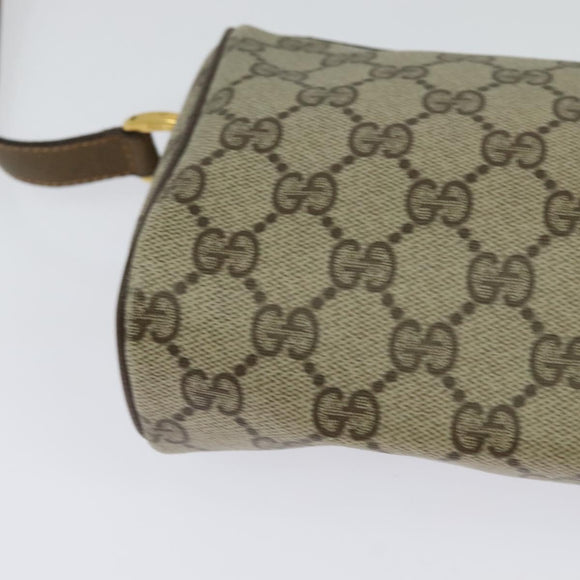 GUCCI GG Supreme Web Sherry Line Bag PVC Beige Gold 89 02 018 Auth bs25483
