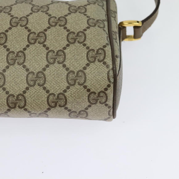 GUCCI GG Supreme Web Sherry Line Bag PVC Beige Gold 89 02 018 Auth bs25483