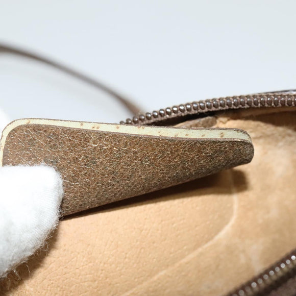 GUCCI GG Supreme Web Sherry Line Bag PVC Beige Gold 89 02 018 Auth bs25483