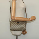 GUCCI GG Supreme Web Sherry Line Bag PVC Beige Gold 89 02 018 Auth bs25483-19