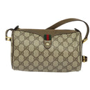 GUCCI GG Supreme Web Sherry Line Bag PVC Beige Gold 89 02 018 Auth bs25483-2
