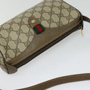 GUCCI GG Supreme Web Sherry Line Bag PVC Beige Gold 89 02 018 Auth bs25483-6