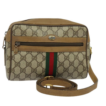 GUCCI GG Supreme Web Sherry Line Bag PVC Beige Gold 68 02 004 Auth bs25484