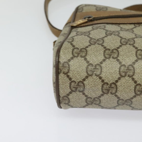 GUCCI GG Supreme Web Sherry Line Bag PVC Beige Gold 68 02 004 Auth bs25484