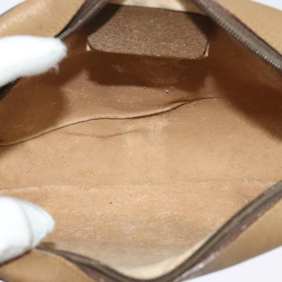 GUCCI GG Supreme Web Sherry Line Bag PVC Beige Gold 68 02 004 Auth bs25484