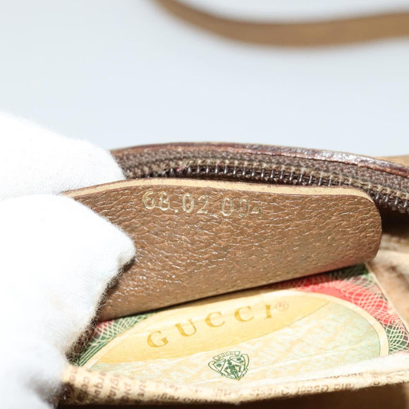 GUCCI GG Supreme Web Sherry Line Bag PVC Beige Gold 68 02 004 Auth bs25484