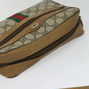 GUCCI GG Supreme Web Sherry Line Bag PVC Beige Gold 68 02 004 Auth bs25484-6