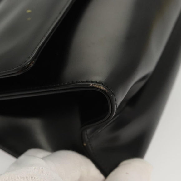 GUCCI Shoulder Bag Leather Black Silver Auth bs25488