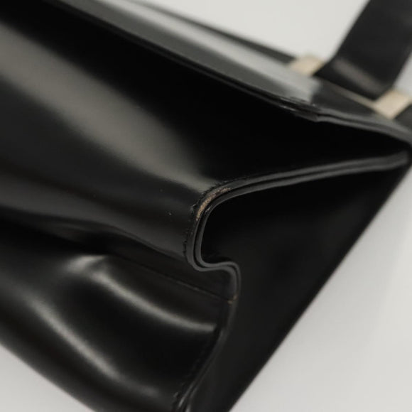 GUCCI Shoulder Bag Leather Black Silver Auth bs25488