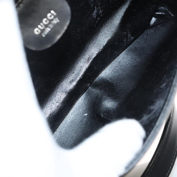 GUCCI Shoulder Bag Leather Black Silver Auth bs25488