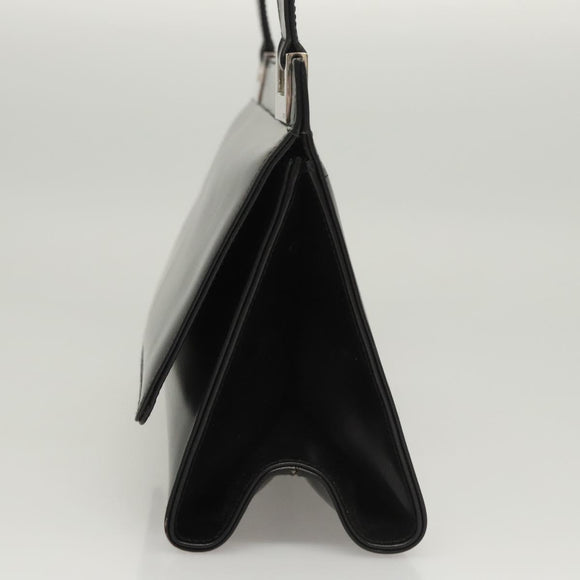 GUCCI Shoulder Bag Leather Black Silver Auth bs25488