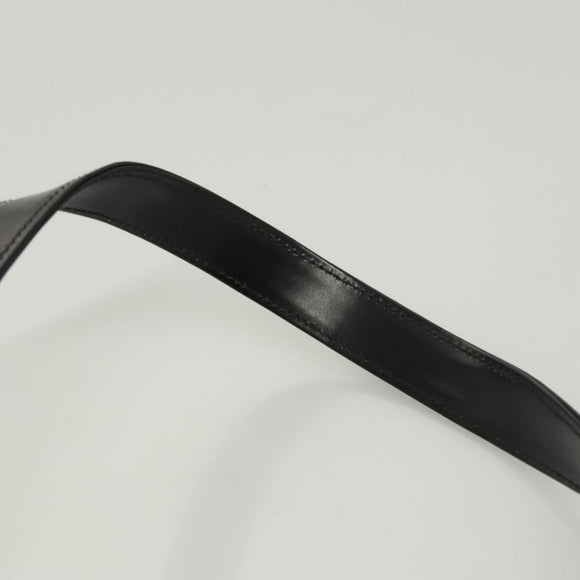 GUCCI Shoulder Bag Leather Black Silver Auth bs25488