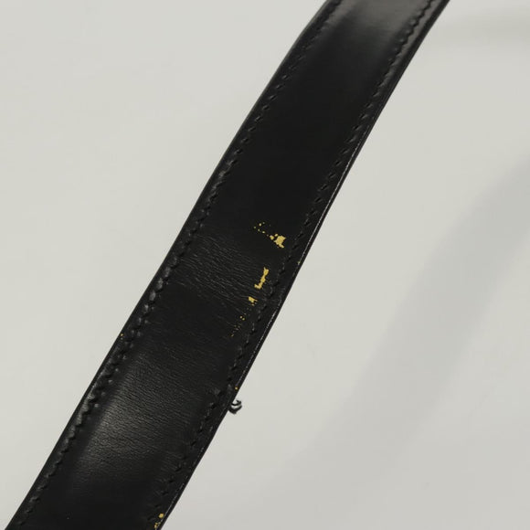 GUCCI Shoulder Bag Leather Black Silver Auth bs25488