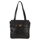 CHANEL Matelasse Tote Bag Lamb Skin Black Gold CC Auth bs25490A-1