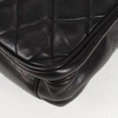 CHANEL Matelasse Tote Bag Lamb Skin Black Gold CC Auth bs25490A-15