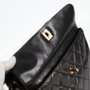 CHANEL Matelasse Tote Bag Lamb Skin Black Gold CC Auth bs25490A-19