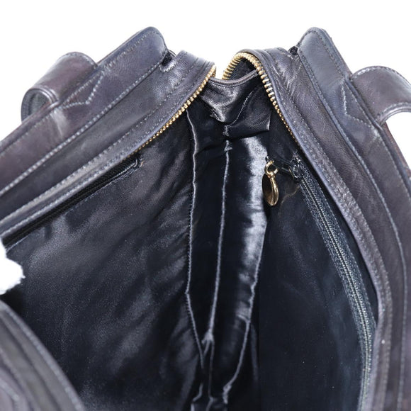 CHANEL Matelasse Tote Bag Lamb Skin Black Gold CC Auth bs25490A