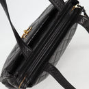 CHANEL Matelasse Tote Bag Lamb Skin Black Gold CC Auth bs25490A-6