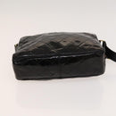 CHANEL Matelasse Chain Shoulder Bag Enamel Black Gold CC Auth bs25491-5