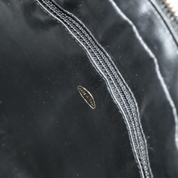 CHANEL Matelasse Chain Shoulder Bag Enamel Black Gold CC Auth bs25491