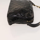 CHANEL Matelasse Chain Shoulder Bag Enamel Black Gold CC Auth bs25491-3