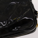 CHANEL Matelasse Chain Shoulder Bag Enamel Black Gold CC Auth bs25491-7