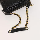 CHANEL Matelasse Chain Shoulder Bag Enamel Black Gold CC Auth bs25491-8