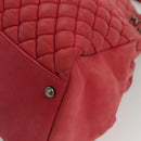 CHANEL Matelasse Chain Shoulder Bag Lamb Skin Pink Silver CC Auth bs25492-15