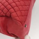 CHANEL Matelasse Chain Shoulder Bag Lamb Skin Pink Silver CC Auth bs25492-16