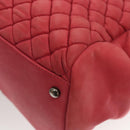 CHANEL Matelasse Chain Shoulder Bag Lamb Skin Pink Silver CC Auth bs25492-17