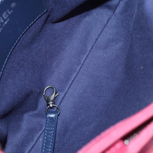 CHANEL Matelasse Chain Shoulder Bag Lamb Skin Pink Silver CC Auth bs25492