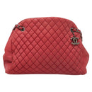 CHANEL Matelasse Chain Shoulder Bag Lamb Skin Pink Silver CC Auth bs25492-13