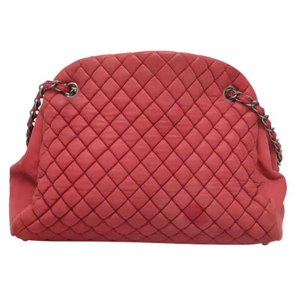 CHANEL Matelasse Chain Schoudertas Lamsleer Roze Zilveren CC Auth bs25492