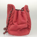 CHANEL Matelasse Chain Shoulder Bag Lamb Skin Pink Silver CC Auth bs25492-5