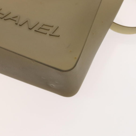 CHANEL Hand Bag Rubber Gray CC Auth bs25493