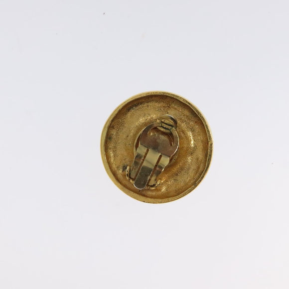 CHANEL Earring metal Gold CC Auth bs25494
