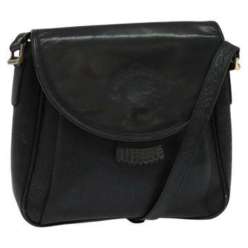 Burberrys Shoulder Bag Leather Black Gold Auth bs25497