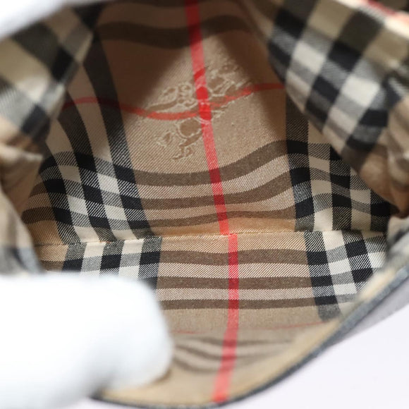 Burberrys Shoulder Bag Leather Black Gold Auth bs25497