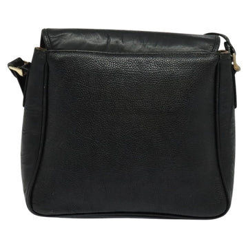 Burberrys Shoulder Bag Leather Black Gold Auth bs25497 - 0